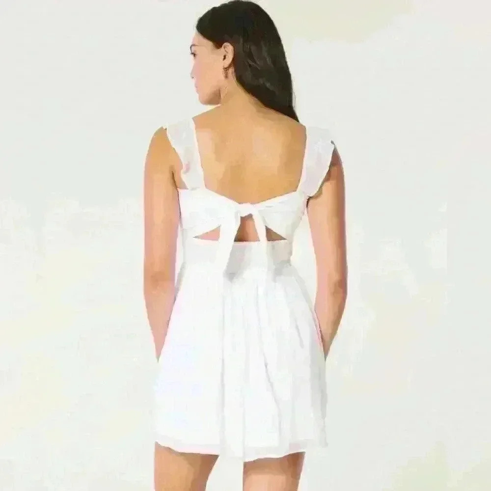 NWT Hollister Saidie Chiffon Flutter sleeve mini dress XXL - Picture 1 of 8